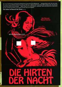w493 LOVE IN THE NIGHT German movie poster '67 Marcel Camus, sexy!
