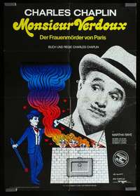 w509 MONSIEUR VERDOUX German R75 wonderful different art of Charlie Chaplin by Leo Kouper!