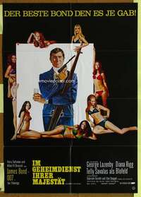 w524 ON HER MAJESTY'S SECRET SERVICE German movie poster '70 Bond!