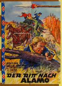w530 ROAD TO FORT ALAMO German movie poster '64 Mario Bava, western!