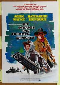 w531 ROOSTER COGBURN German movie poster '75 John Wayne, Kate Hepburn