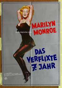 w535 SEVEN YEAR ITCH German movie poster R70s sexy Marilyn Monroe!