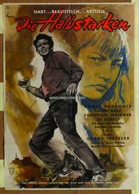 w545 TEENAGE WOLF PACK German movie poster '57 Horst Buchholz, Baal