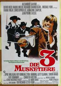 w550 THREE MUSKETEERS German movie poster '74 Michael York, Dumas