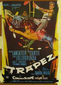w556 TRAPEZE German movie poster R60s Burt Lancaster, Lollobrigida