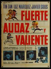 w296 FUERTE AUDAZ Y VALIENTE Mexican poster movie poster '63 Tin Tan