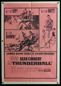 w031 THUNDERBALL S. African movie poster '65 Connery as James Bond!