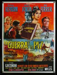 w330 WAR & PEACE South American movie poster '56 Audrey Hepburn