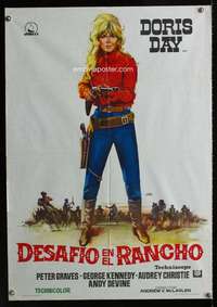w339 BALLAD OF JOSIE Spanish movie poster '68 Doris Day with shotgun!