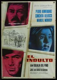 w344 EL INDULTO Spanish movie poster '60 Pedro Armendariz, Velasco