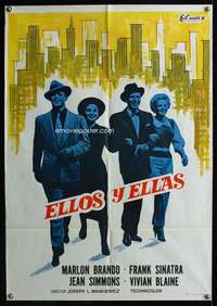 w347 GUYS & DOLLS Spanish movie poster R75 Brando, Simmons. Sinatra