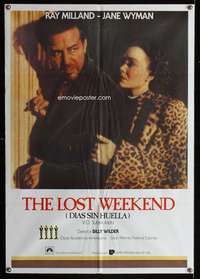w351 LOST WEEKEND Spanish movie poster R80s Billy Wilder, Ray Milland