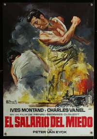 w374 WAGES OF FEAR Spanish movie poster '55 Yves Montand, Clouzot