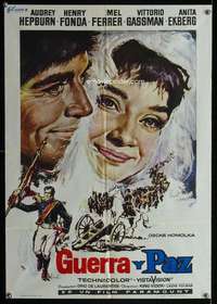 w375 WAR & PEACE Spanish movie poster R73 Audrey Hepburn, Fonda