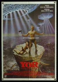 w379 YOR THE HUNTER FROM THE FUTURE Spanish movie poster '82 sci-fi!