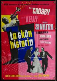 w032 HIGH SOCIETY Swedish movie poster '56 Sinatra, Crosby, Kelly