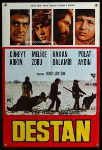 w041 DESTAN Turkish movie poster '80 Remzi Jonturk, Turkish adventure!