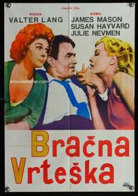 w063 MARRIAGE-GO-ROUND Yugoslavian movie poster '60 Hayward, Newmar