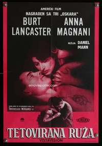 w067 ROSE TATTOO Yugoslavian movie poster '60s Burt Lancaster, Magnani