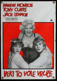 w068 SOME LIKE IT HOT Yugoslavian movie poster '59 Marilyn Monroe