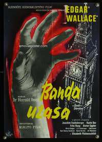 w072 TERRIBLE PEOPLE Yugoslavian movie poster '60 Edgar Wallace