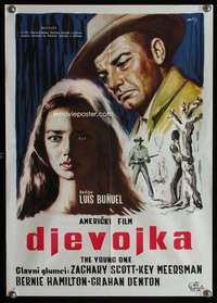 w074 YOUNG ONE Yugoslavian movie poster '61 Luis Bunuel, Willy art!