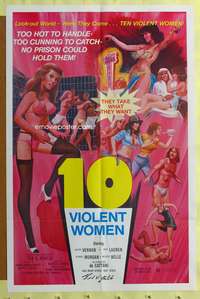 a020 10 VIOLENT WOMEN signed one-sheet movie poster '82 Ted Video Mikels!
