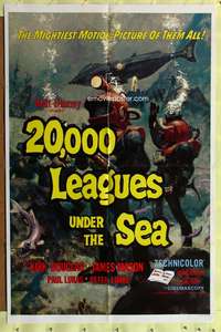 a025 20,000 LEAGUES UNDER THE SEA style A one-sheet movie poster R63 Verne