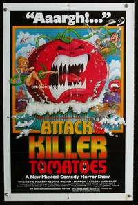 a053 ATTACK OF THE KILLER TOMATOES one-sheet movie poster '79 wild image!