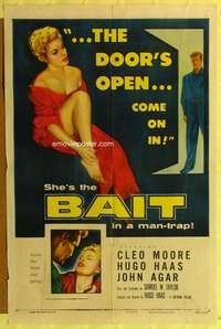 a056 BAIT one-sheet movie poster '54 sexy bad girl Cleo Moore image!