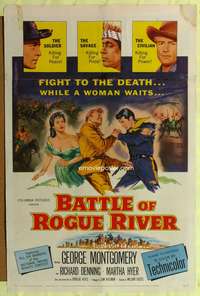 a063 BATTLE OF ROGUE RIVER one-sheet movie poster '54 George Montgomery