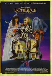 a067 BEETLEJUICE one-sheet movie poster '88 Alec Baldwin, Michael Keaton