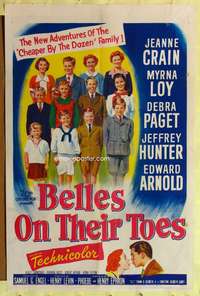 a070 BELLES ON THEIR TOES one-sheet movie poster '52 Jeanne Crain, Loy