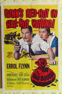 a076 BIG BOODLE one-sheet movie poster '57 Errol Flynn in Cuba!