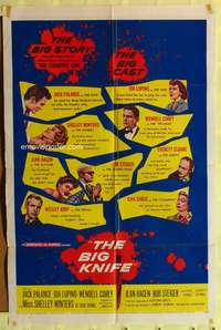 a078 BIG KNIFE one-sheet movie poster '55 Jack Palance, Robert Aldrich