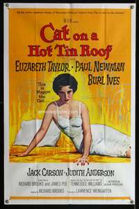 a118 CAT ON A HOT TIN ROOF one-sheet movie poster '58 sexy Liz Taylor!