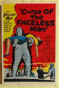a181 CURSE OF THE FACELESS MAN one-sheet movie poster '58 eerie sci-fi!
