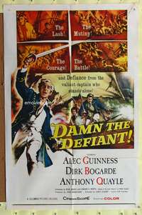 a182 DAMN THE DEFIANT one-sheet movie poster '62 Alec Guinness, Bogarde