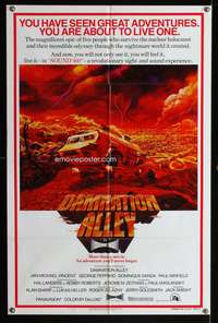 a183 DAMNATION ALLEY one-sheet movie poster '77 cool Paul Lehr artwork!