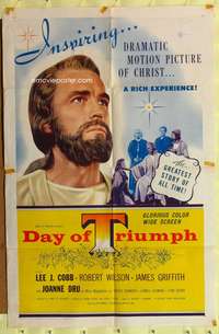 a189 DAY OF TRIUMPH one-sheet movie poster '54 Pichel, Life of Christ!