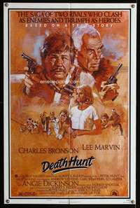 a191 DEATH HUNT style B one-sheet movie poster '81 Charles Bronson, Marvin