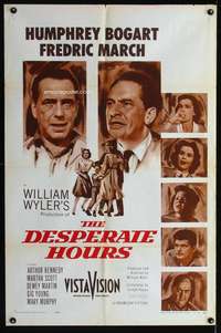 a199 DESPERATE HOURS one-sheet movie poster '55 Humphrey Bogart, March