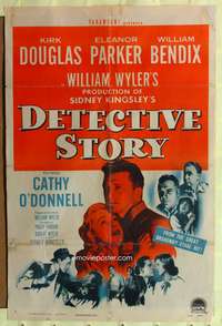 a200 DETECTIVE STORY one-sheet movie poster '51 Kirk Douglas, Parker