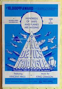 a204 DEVIL'S TRIANGLE one-sheet movie poster '70 Bermuda Triangle!