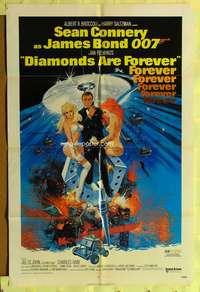 a206 DIAMONDS ARE FOREVER one-sheet movie poster '71 Connery as James Bond!