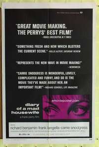 a207 DIARY OF A MAD HOUSEWIFE one-sheet movie poster '70 Frank Langella