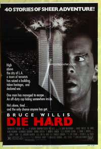 a209 DIE HARD one-sheet movie poster '88 Bruce Willis, Alan Rickman