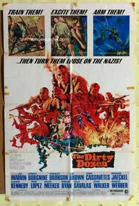 a215 DIRTY DOZEN one-sheet movie poster '67 Charles Bronson, Jim Brown
