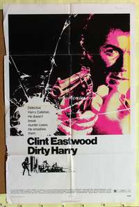 a216 DIRTY HARRY one-sheet movie poster '71 Clint Eastwood classic!