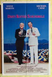 a220 DIRTY ROTTEN SCOUNDRELS one-sheet movie poster '88 Steve Martin, Caine
